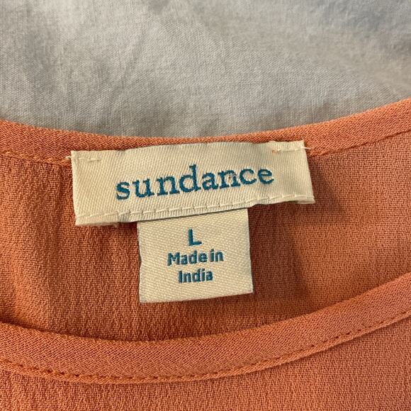 Sundance Coral Rose Palace Embroidered Shift Dress Size Large - Picture 3 of 11